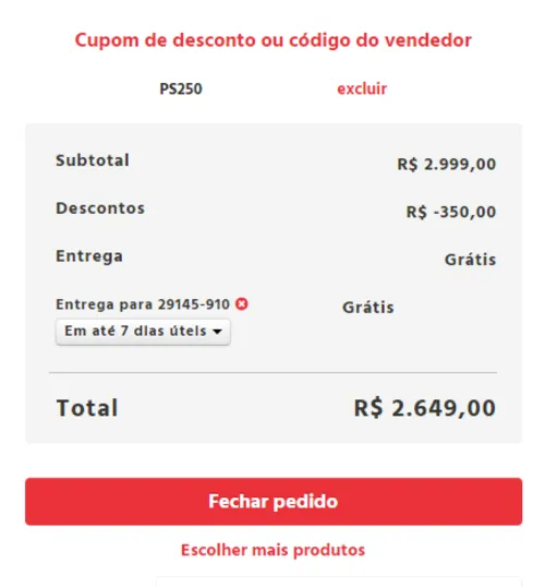 Imagem na descrição da promoção