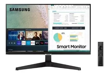 Smart Monitor Samsung 24" FHD, Tizen™, Tap View, HDMI, Bluetooth, HDR, M5 - S24AM506NL