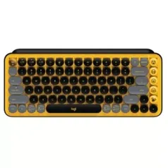 Teclado Mecânico Pop Keys, Logitech, Bluetooth, Amarelo Blast