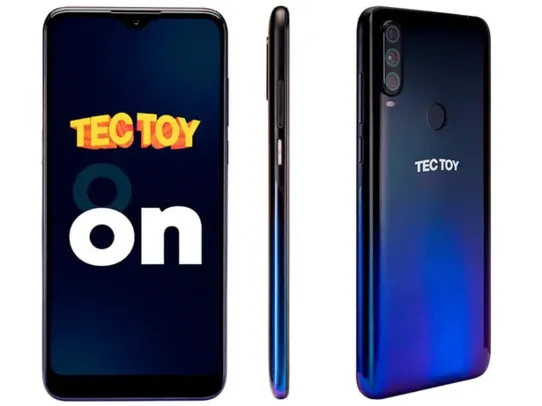 (R$593 MAGALUPAY) Smartphone TecToy On 128GB Azul 4GB RAM Tela 6,22 