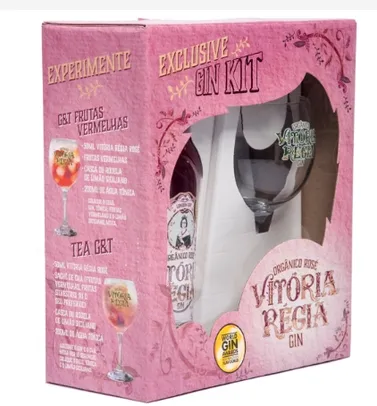 [Leve 2] Kit Gin Vitória Régia Rosé Garrafa 750ml + Taça Exclusiva