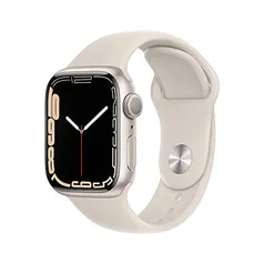 Apple Watch Series 7 (GPS), Caixa em alumínio luz das estrelas de 41 mm com Pulseira esportiva luz d