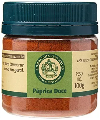 (Super R$10,96) Páprica Doce Companhia Das Ervas Pote Pet 100g