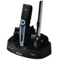 (CC submarino + AME R$99,99) Aparador de Pelos Philco Multi Groom 7 em 1 Sem Fio Preto/Azul - Bivolt