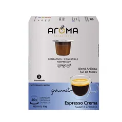 (SUPER R$8,50) Cápsulas de Café Espresso Crema Aroma, Compatível com Nespresso, 10 cápsulas