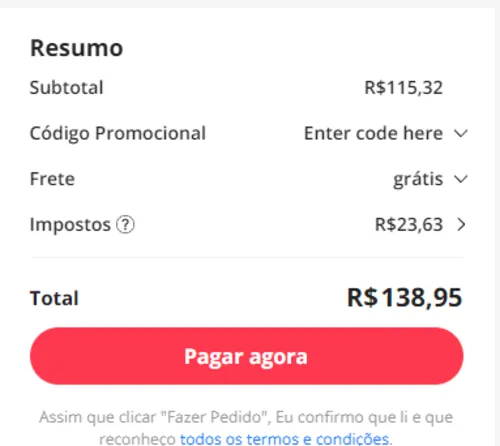 Imagem na descrição da promoção