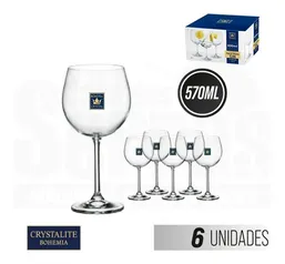 Jogo 6 Taças Gin Cristal Com Titanium 570ml 4s032 Bohemia | R$100