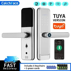 [DoBrasil/Gpay R$264] Fechadura Inteligente WiFi Tuya com Impressão Digital Catchface