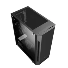 Gabinete Gamer Gamemax Fortress TG, Mid Tower, Vidro Temperado, Black, ATX, Sem Fonte, Com 2 Fans, 3602