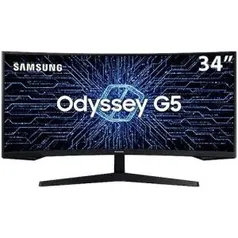 Monitor Gamer Curvo Samsung Odyssey 34", WQHD, 165Hz | R$3.899