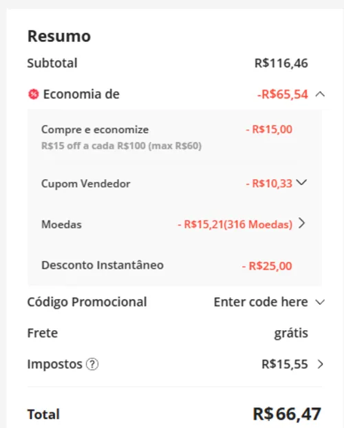 Imagem na descrição da promoção