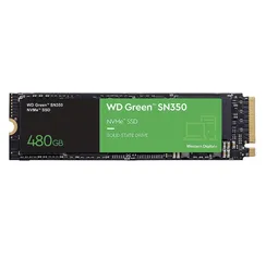  SSD WD Green PC SN350 480GB, PCIe, NVMe, Leitura: 2400MB/s, Escrita: 1650MB/s - WDS480G2G0C