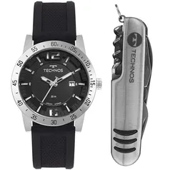 Kit Technos Masculino Militar Prata - 2117LEU/K2P