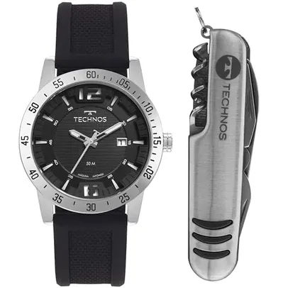 Kit Technos Masculino Militar Prata - 2117LEU/K2P