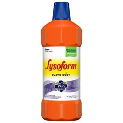 [PRIME] Desinfetante Lysoform Bruto Suave Odor 1L | R$20 em 3 unidades