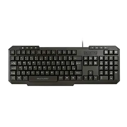 Teclado Com Fio Slim Multimídia Cabo de 130cm Resistente Água Conexão USB Preto - TC206