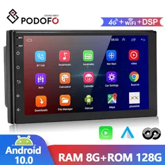 Carplay Podofo Multimedia Video 2 Din Android 10.0 Car Radio Audio Stereo AI GPS Android Auto  