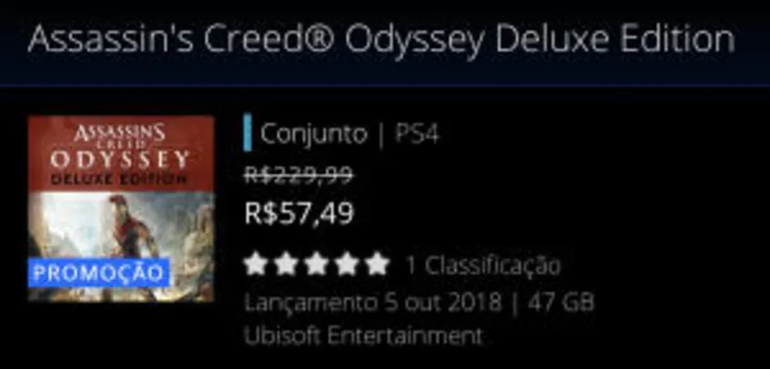 Assassin's Creed Odyssey Deluxe Edition | R$57