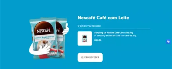 Amostra De Nescafé Café Com Leite 20g