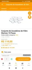 Conjunto de Assadeiras de Vidro Marinex 10 Peças | R$120
