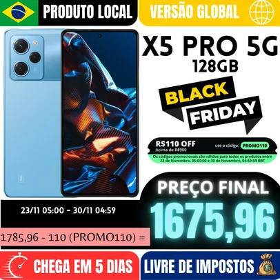 Smartphone Poco X5 Pro 5G 128GB ROM 6GB RAM AZU