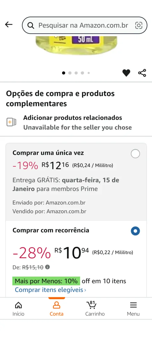 Imagem na descrição da promoção