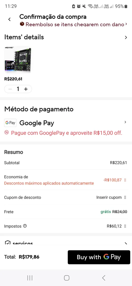 Imagem na descrição da promoção