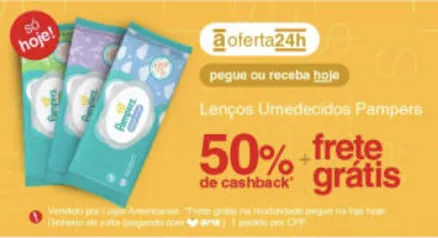 [APP - 50% de volta AME] Lenços Umedecidos Pampers