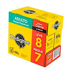 (Levando 8 R$84,24) Display com 8 saches para Cães Adultos Raça Pequena Pedigree Carne ao Molho 