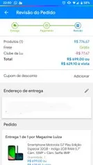 [APP / Clube da Lu] Smartphone Motorola G7 Play Edição Especial 32GB - Indigo 2GB RAM 5,7” Câm. 13MP + Câm. Selfie 8MP - R$629