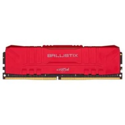 Memória RAM Crucial Ballistix 16GB DDR4 3000 Mhz, CL15, UDIMM, Vermelho | R$430