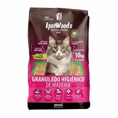 Granulado Higienico De Madeira Ipet Wood S Gatos - 10kg