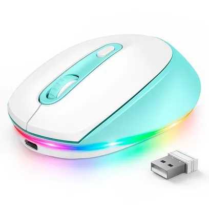 Product photo Mouse Sem Fio Seenda Iwg Fgm02 Recarregável Branco Azul