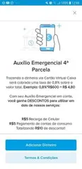 R$5 em recarga e R$5 em pagamento de contas ao depositar o FGTS ou Auxilio Emergencial