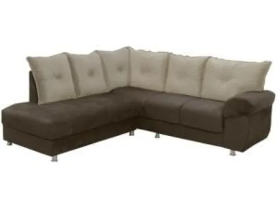 [CLIENTE OURO] Sofá de Canto 5 Lugares Suede Chicago