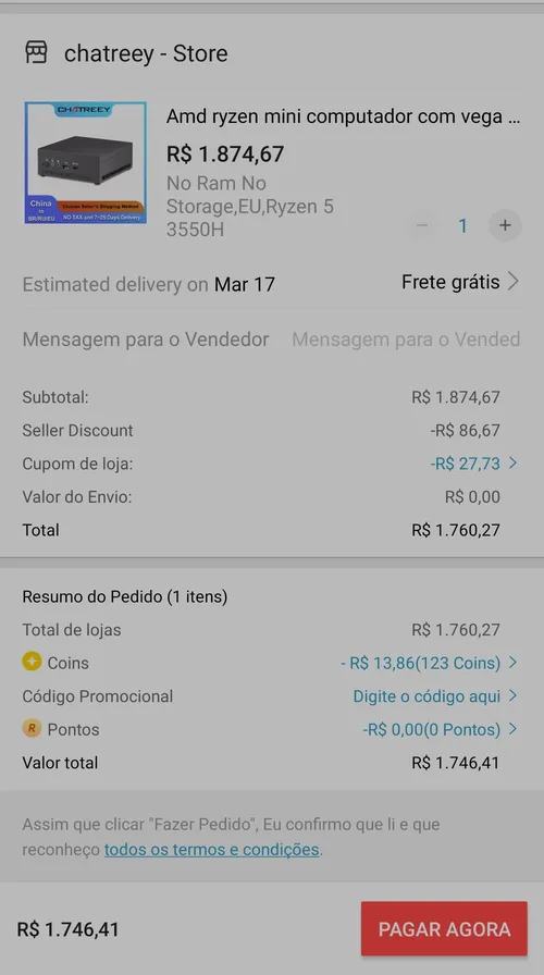 Imagem na descrição da promoção