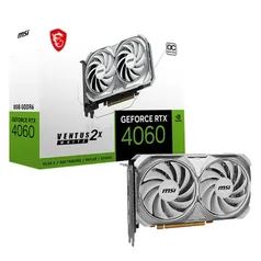 Placa De Vídeo RTX 4060 VENTUS 2x White Oc Msi NVIDIA Geforce, 8GB, GDDR6