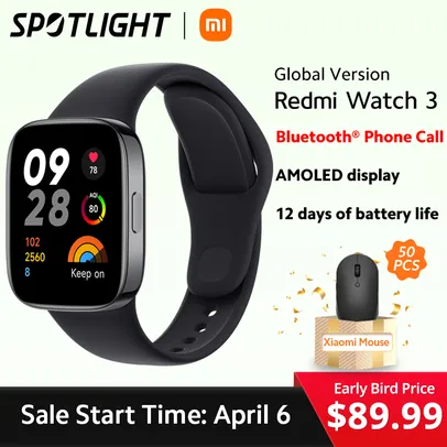 Smartwatch Redmi Watch 3 - Versão Global