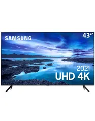 Smart Tv 43 Polegadas UHD 4K 43AU7700 Processador Crystal Tela sem Limites Samsung