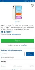 iPhone 11 64GB BRANCO | R$3730