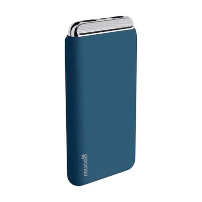 Geonav Power Bank, Carregador Portátil Universal 12.000 mAh, 2 Saídas USB + 1 Saída USB-C, PB12KMB, Azul Marinho