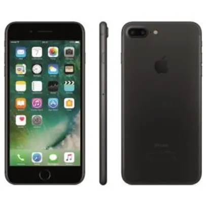 Saindo por R$ 3510: iPhone 7 Apple Plus com 128GB, Tela Retina HD de 5,5”, iOS 10, Dupla Câmera Traseira, Resistente à Água, Wi-Fi, 4G LTE e NFC - Preto Matte - R$3510 | Pelando