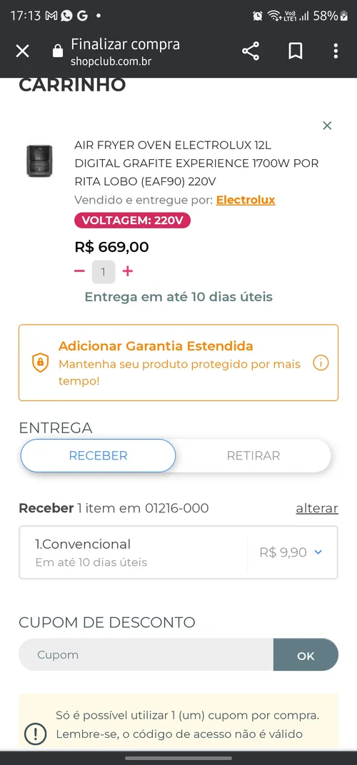 Imagem na descrição da promoção