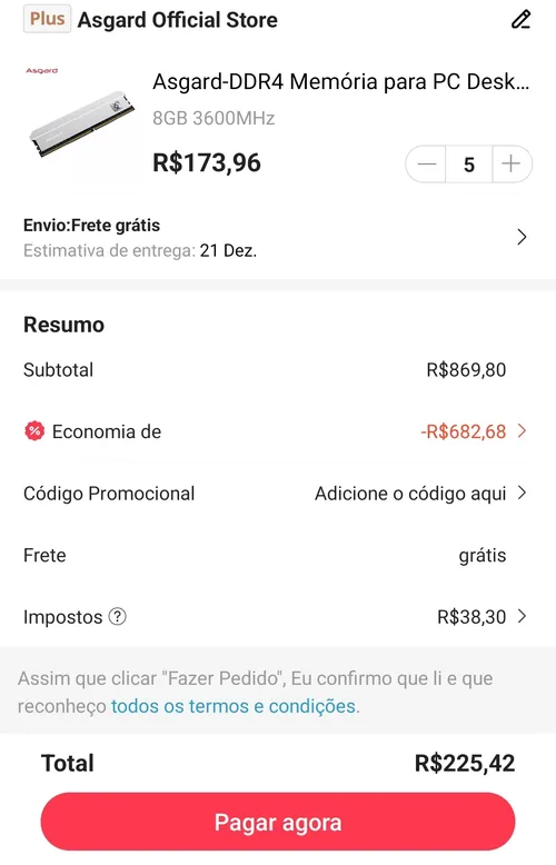 Imagem na descrição da promoção