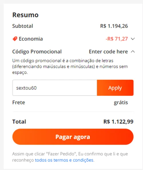 Imagem na descrição da promoção