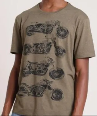 [App] Camiseta masculina motocicletas manga curta gola careca - R$16