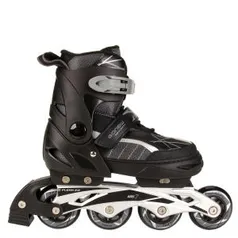 Patins Gonew Fitness Flexx 2.0 In line ABEC 7 Ajustável Base de Alumínio - Preto e Cinza