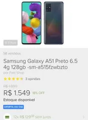 SAMSUNG GALAXY A51 Preto - 128GB