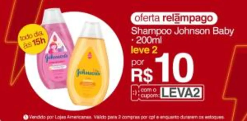 Shampoo Johnson baby | 2 unid | R$9