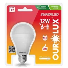 Kit 10 Lâmpada Led 12w SuperLed Ourolux E27 Bivolt 6500K | R$20